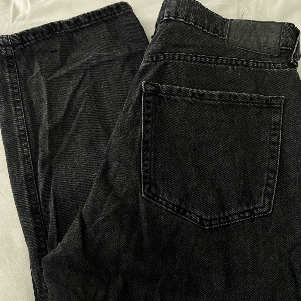 Aero Black Ripped Denim Jeans